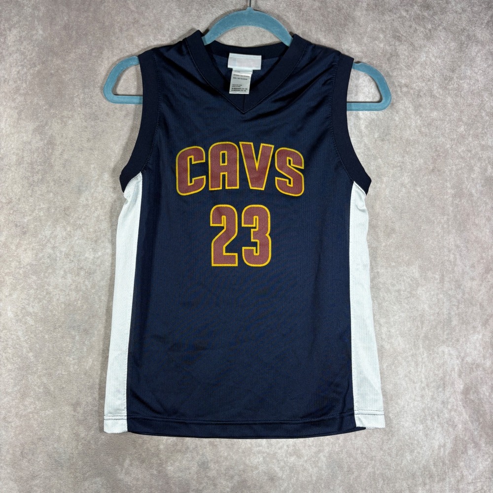 Cleveland Cavaliers LeBron James 23 NBA Jersey Kids Medium Navy Basketball Mesh
